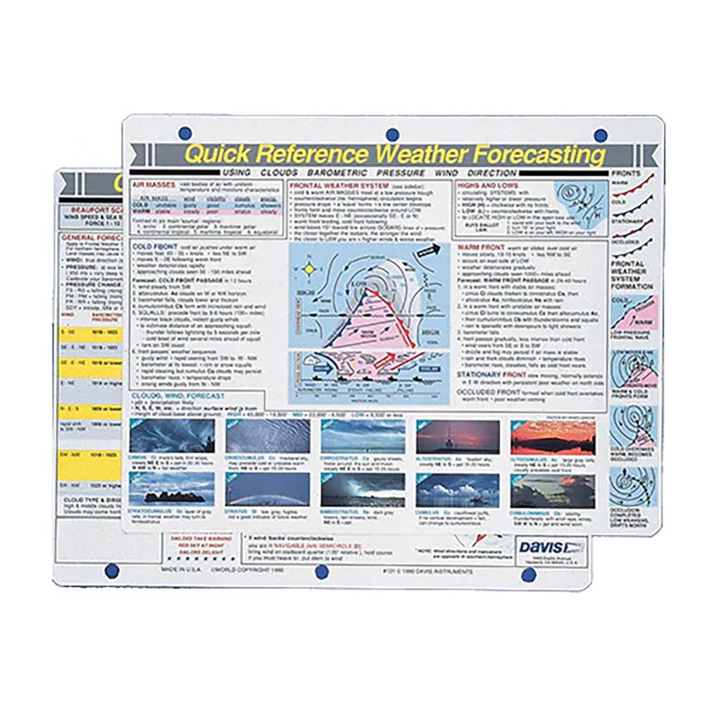 Suncoast Marine and Auto offers Davis Quick Reference Weather Forecasting Card [131]