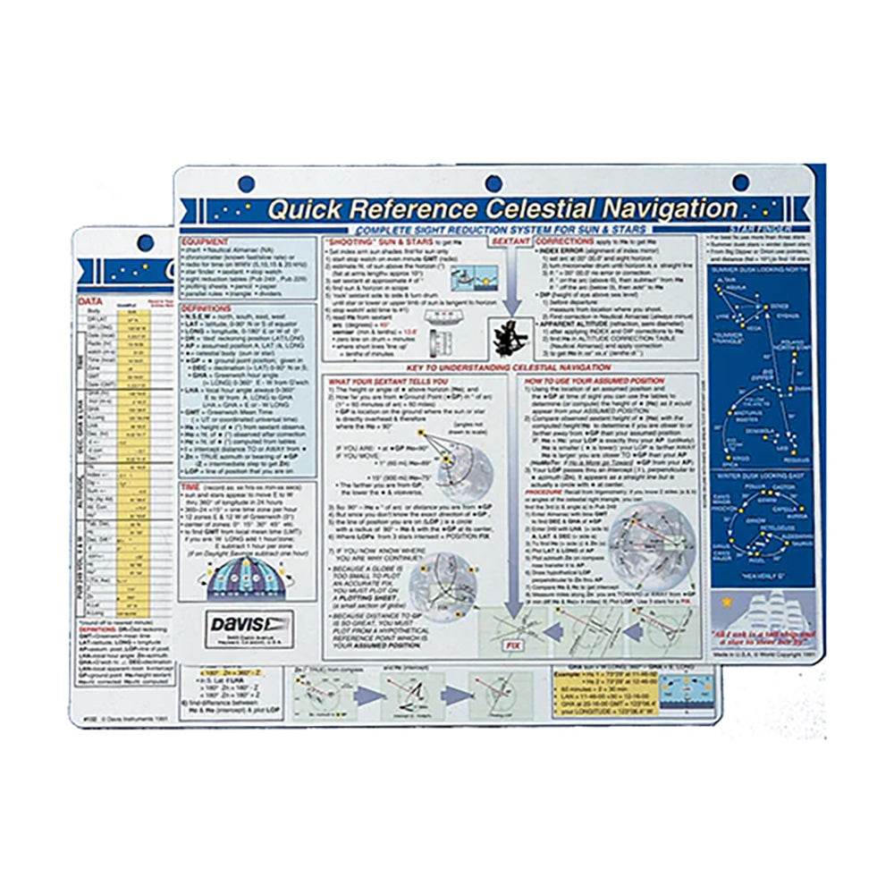 Suncoast Marine and Auto offers Davis Quick Reference Celestial Navigation Card [132]