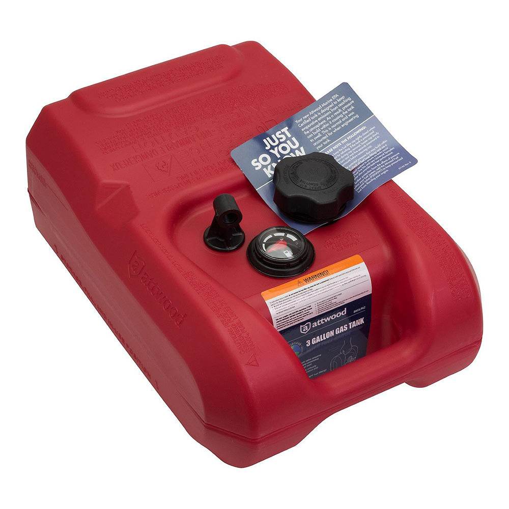 Suncoast Marine and Auto offers Attwood Portable Fuel Tank - 3 Gallon w/Gauge [8803LPG2]