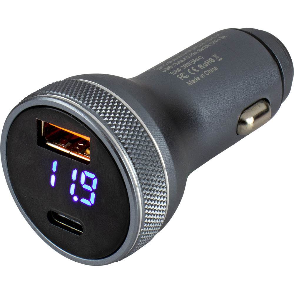 Suncoast Marine and Auto offers Sea-Dog Round USB USB-C Power Plug w/Voltmeter [426514-1]