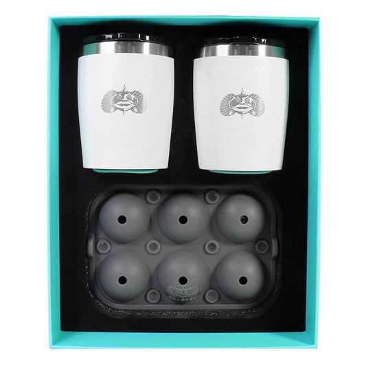 Suncoast Marine and Auto offers Toadfish Non-Tipping 10oz White Rocks Tumblers w/Ice Ball Tray - 2 Tumblers [1119]