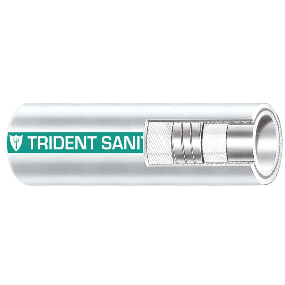 Suncoast Marine and Auto offers Trident Marine 1-1/2" x 50 Coil Premium Marine Sanitation Hose - White w/Green Stripe [102-1126]