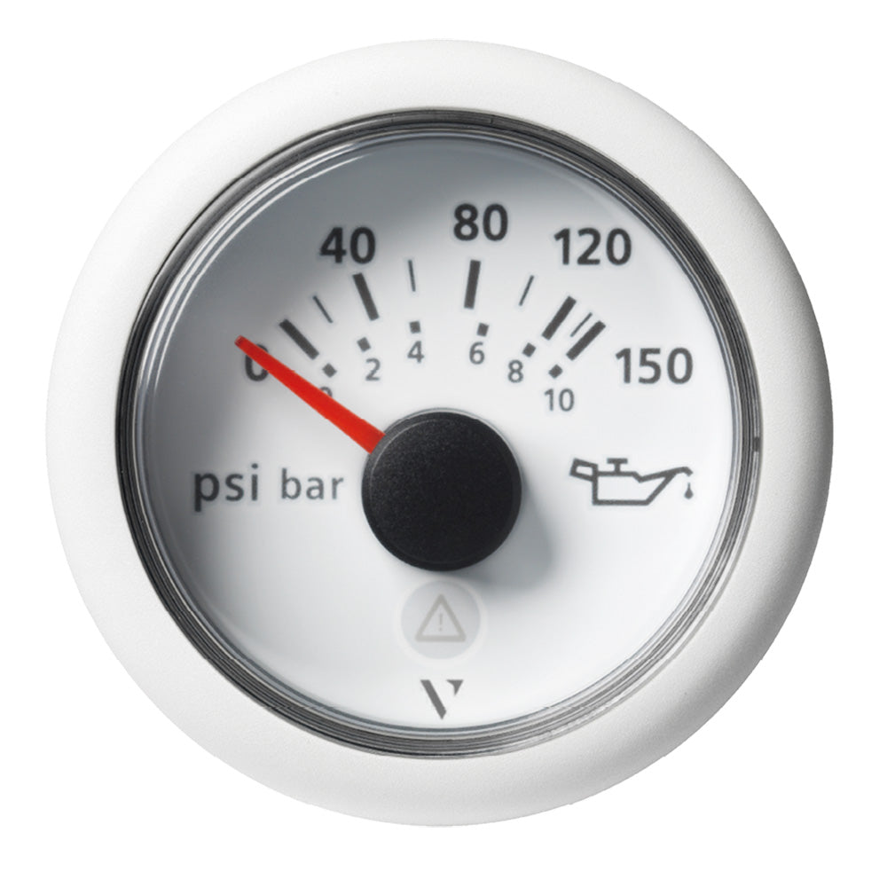 Suncoast Marine and Auto offers Veratron 52mm (2-1/16") ViewLine Engine Oil Temperature Pressure Gauge - 150 PSI - White Dial Bezel [A2C59514202]