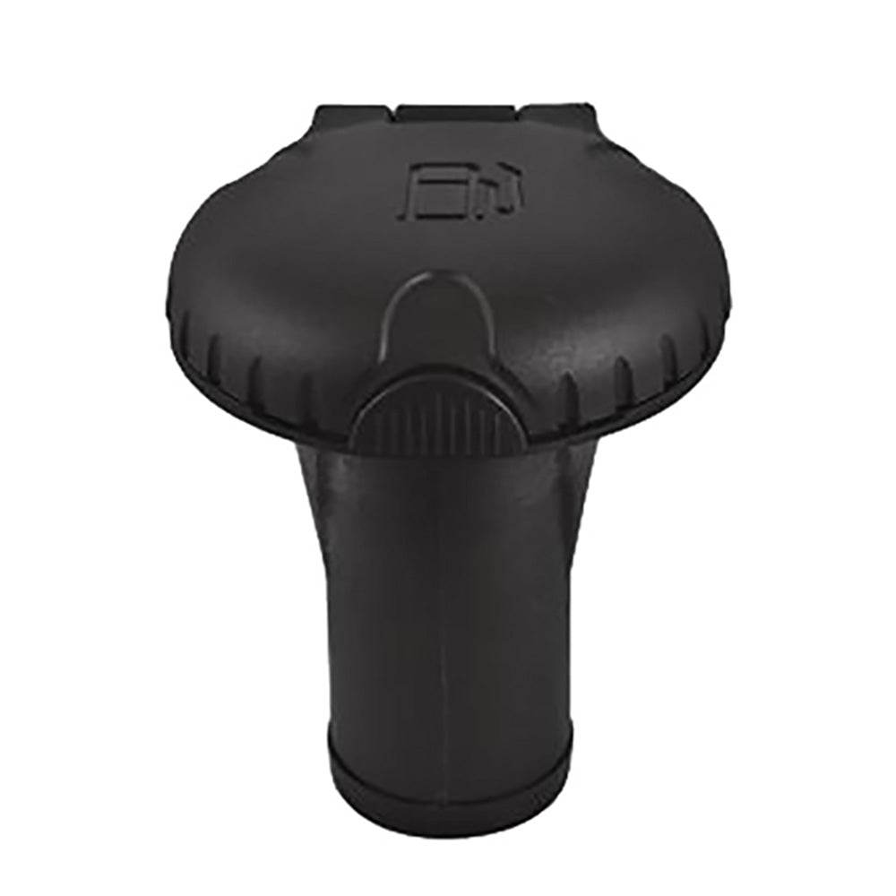 Suncoast Marine and Auto offers Attwood Deck Fills f/Pressure Relief Systems - Straight Body - Scalloped Black Plastic Cap [99DFPVSB1S]