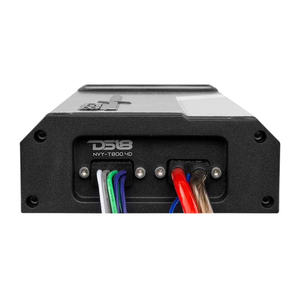 Suncoast Marine and Auto offers DS18 4-Channel Marine Waterproof Amplifier - Class D Full-Range - 4 Ohms 200x4 RMS [NVY-T800.4D]