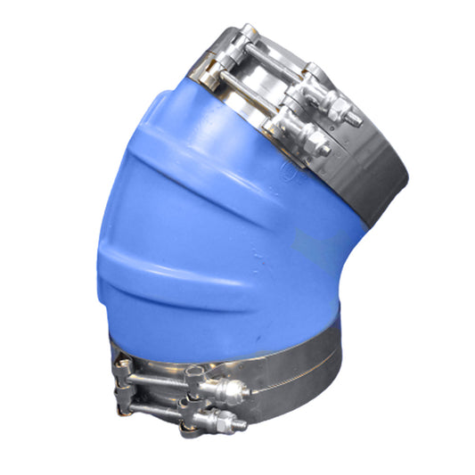 Suncoast Marine and Auto offers Trident Marine 6" ID 45-Degree Blue Silicone Molded Wet Exhaust Elbow w/4 T-Bolt Clamps [240V6000-S/S]