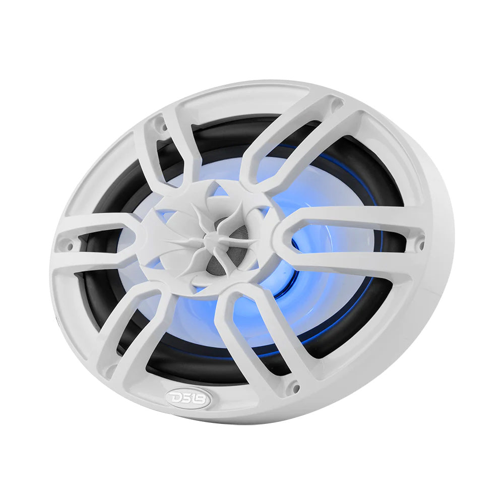 Suncoast Marine and Auto offers DS18 HYDRO 6 x 9" 2-Way Marine Speakers w/Integrated RGB LED Lights - 375W - White [NXL-69/WH]