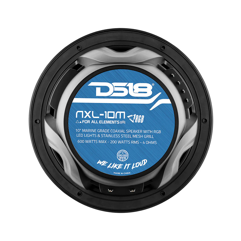 Suncoast Marine and Auto offers DS18 HYDRO 10" 2-Way Speakers w/Bullet Tweeter Integrated RGB LED Lights - Black [NXL-10M/BK]