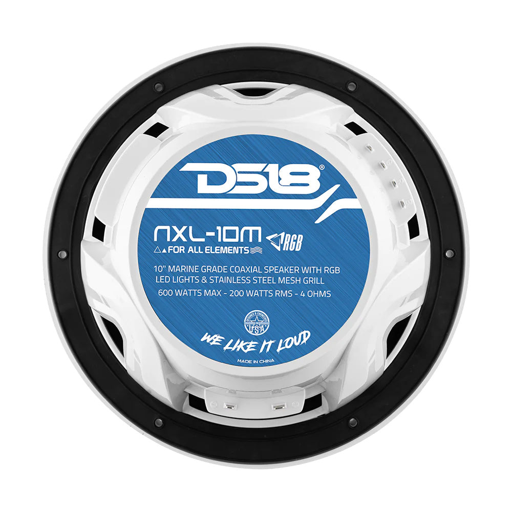 Suncoast Marine and Auto offers DS18 HYDRO 10" 2-Way Speakers w/Bullet Tweeter Integrated RGB LED Lights - White [NXL-10M/WH]