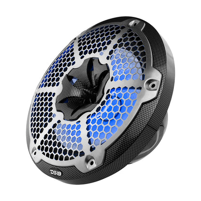 Suncoast Marine and Auto offers DS18 HYDRO 10" 2-Way Speakers w/Bullet Tweeter Integrated RGB LED Lights - Carbon Fiber [CF-10M]