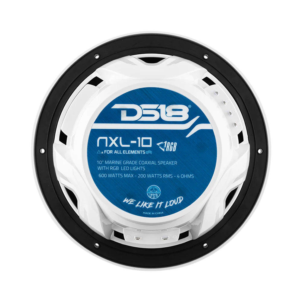 Suncoast Marine and Auto offers DS18 HYDRO 10" 2-Way Marine Speakers w/Bullet Tweeters Integrated RGB LED Lights - White [NXL-10/WH]