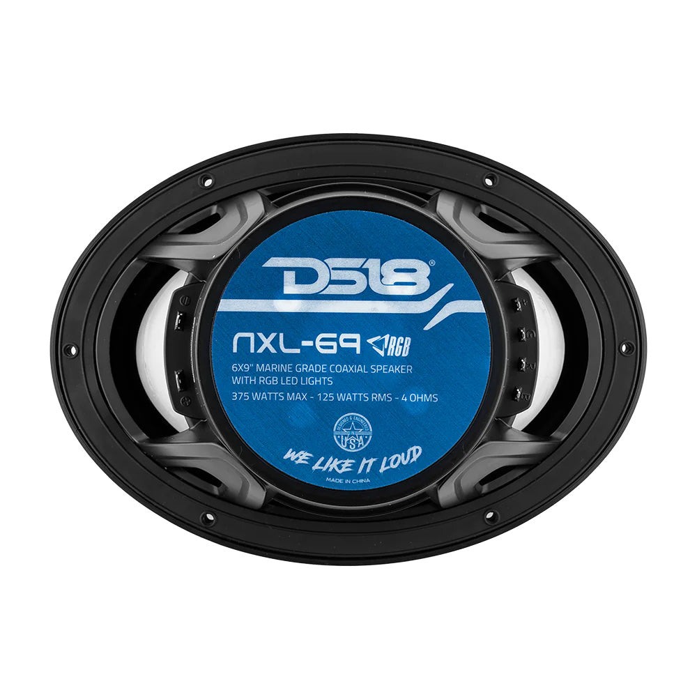 Suncoast Marine and Auto offers DS18 HYDRO 6 x 9" 2-Way Marine Speakers w/Integrated RGB LED Lights - 375W - Black [NXL-69/BK]