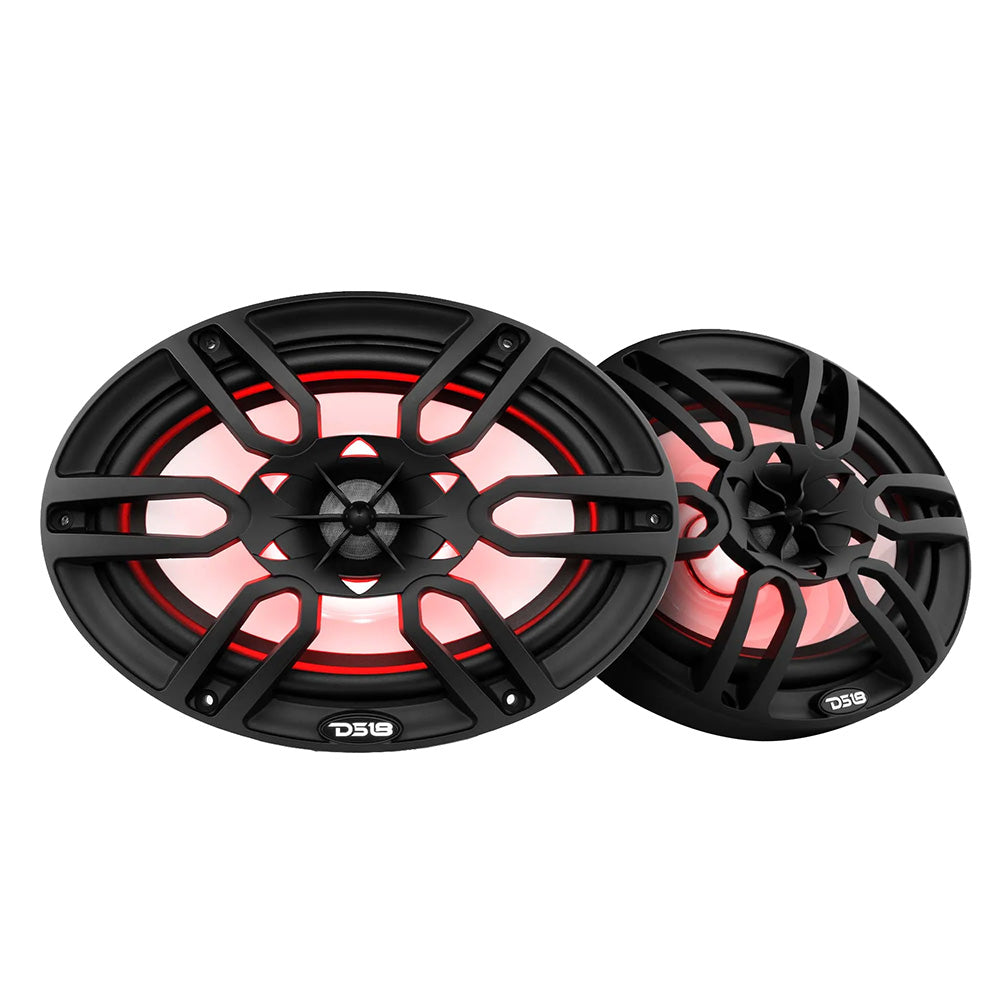 Suncoast Marine and Auto offers DS18 HYDRO 6 x 9" 2-Way Marine Speakers w/Integrated RGB LED Lights - 375W - Black [NXL-69/BK]