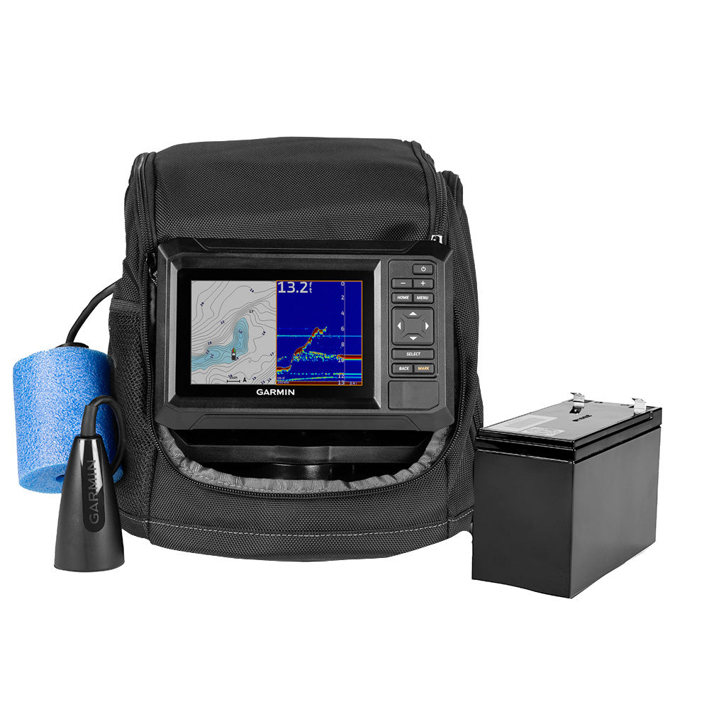 Suncoast Marine and Auto offers Garmin ECHOMAP UHD2 Keyed 5" cv Ice Fishing Bundle w/ECHOMAP UHD2 53cv Dual Beam-IF Transducer [010-02590-35]