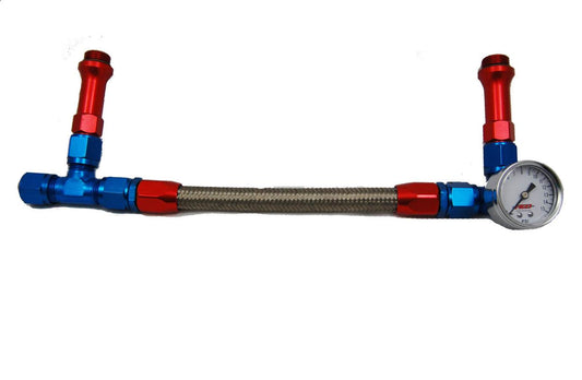 Holley #6 Braided Fuel Line w/Gauge (AED6096) (AED6096) - Suncoast Marine & Auto Supply 