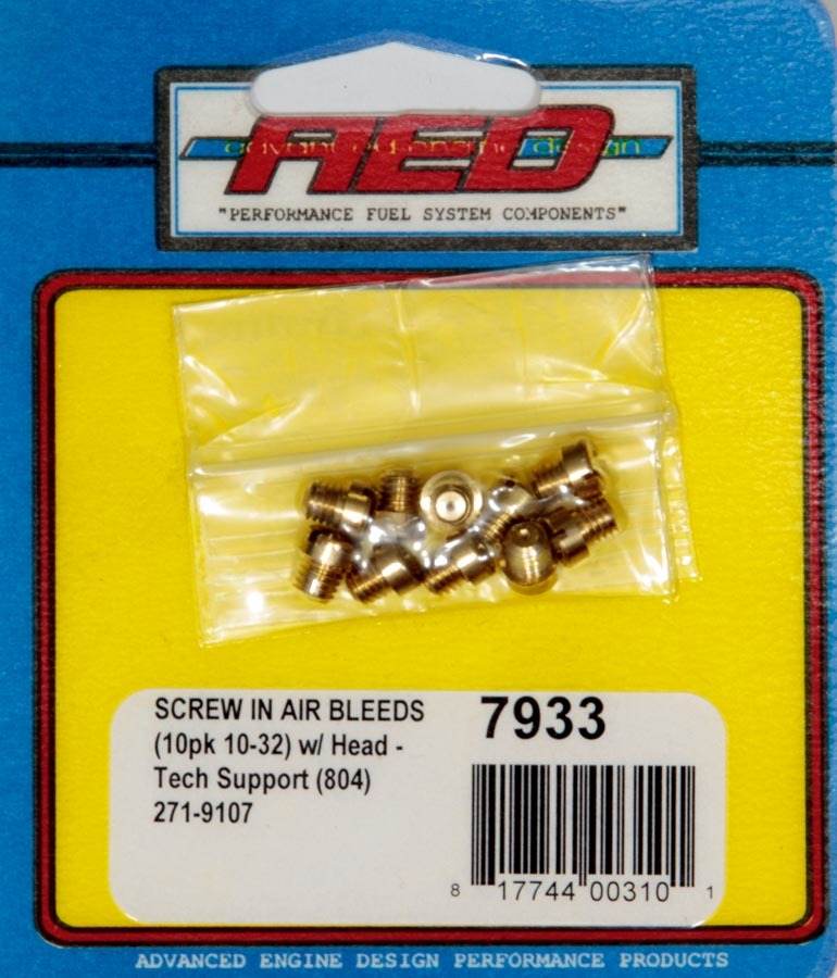 Suncoast Marine and Auto offers 10-32 Screw-In Air Bleed (10pk) w/Head (AED7933) (AED7933)