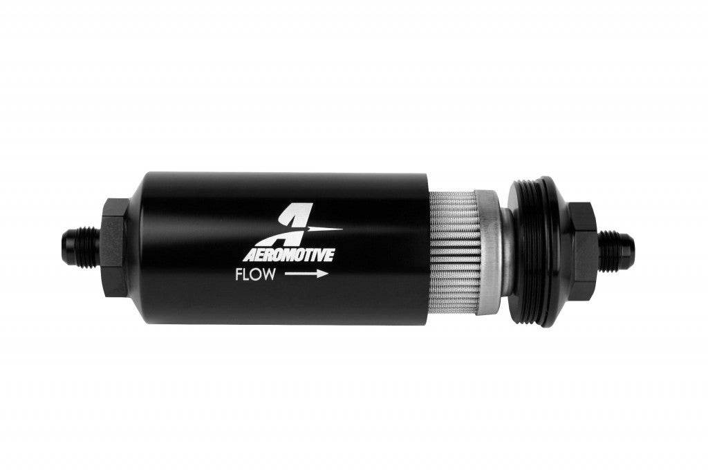 Suncoast Marine and Auto offers 6an Inline Fuel Filter 100 Micron 2in OD Black (12349)