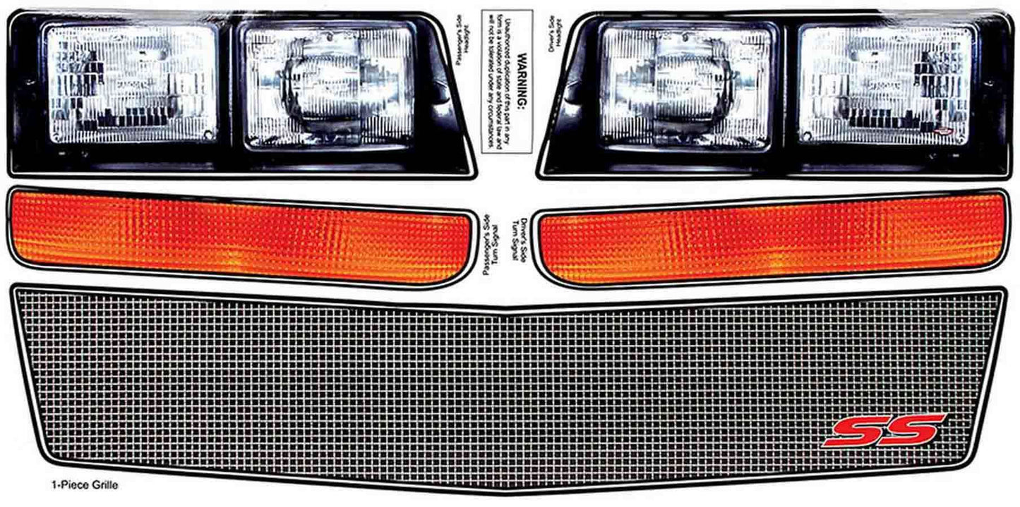 Suncoast Marine and Auto offers M/C SS Nose Decal Kit Mesh Grille 1983-88 (ALL23038)