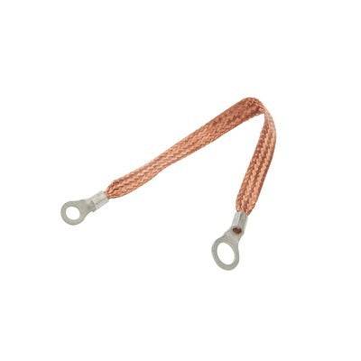 Suncoast Marine and Auto offers Copper Ground Strap 12in w/ 1/4in and 3/8in Ring (ALL76329-12)