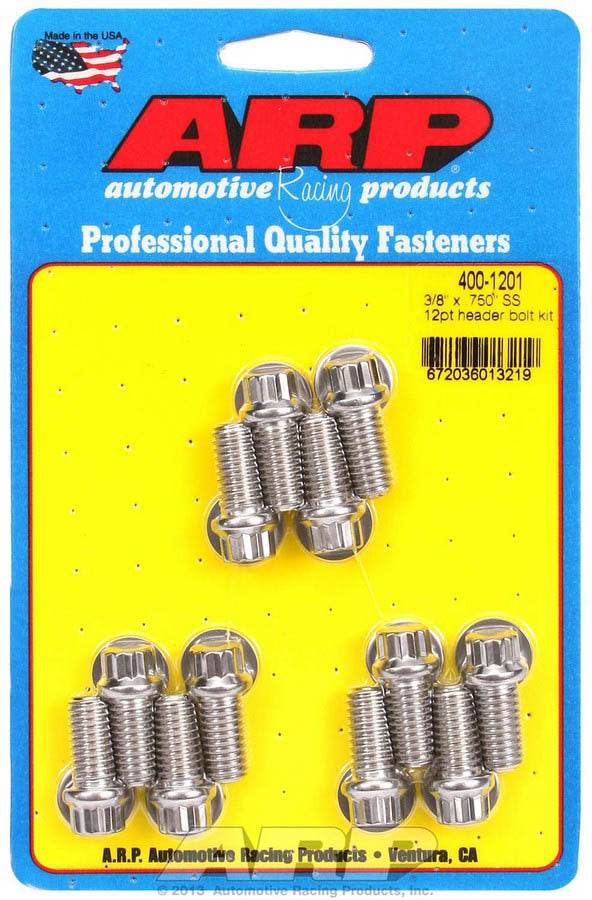 Suncoast Marine and Auto offers S/S Header Bolt Kit - 3/8 x .750 UHL (12) (400-1201)