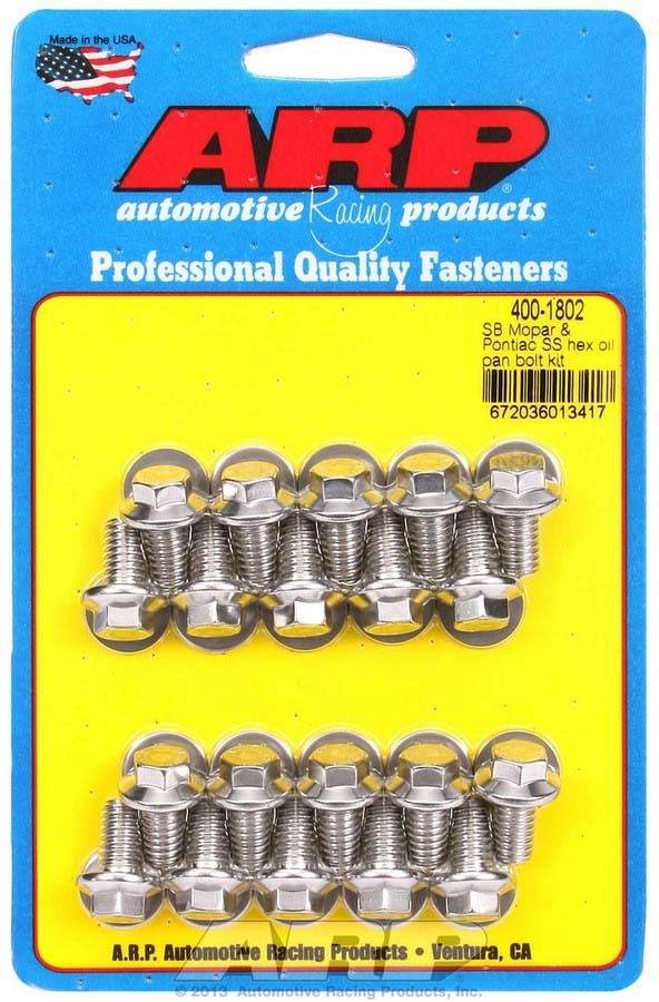 Suncoast Marine and Auto offers Oil Pan Bolt Kit 6pt SS SBM & Pontiac V8 (400-1802)