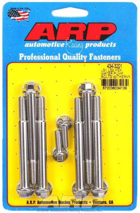 Suncoast Marine and Auto offers S/S W/P & Thermostat Hsg Bolt Kit - 6pt. LS1/LS2 (434-3201)