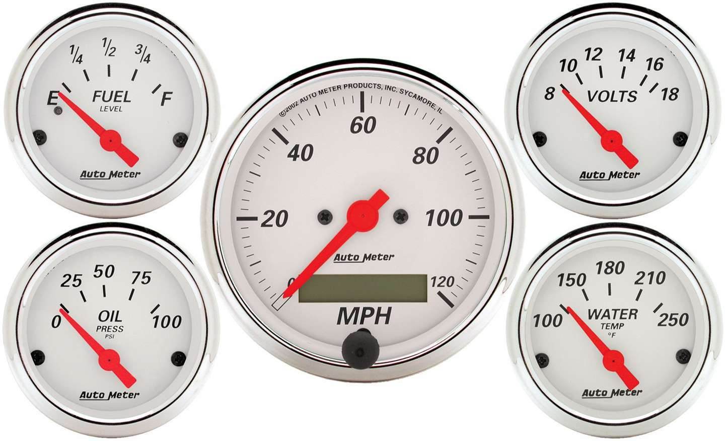 Suncoast Marine and Auto offers Arctic White Gauge Kit W/Red Pointer (1302)