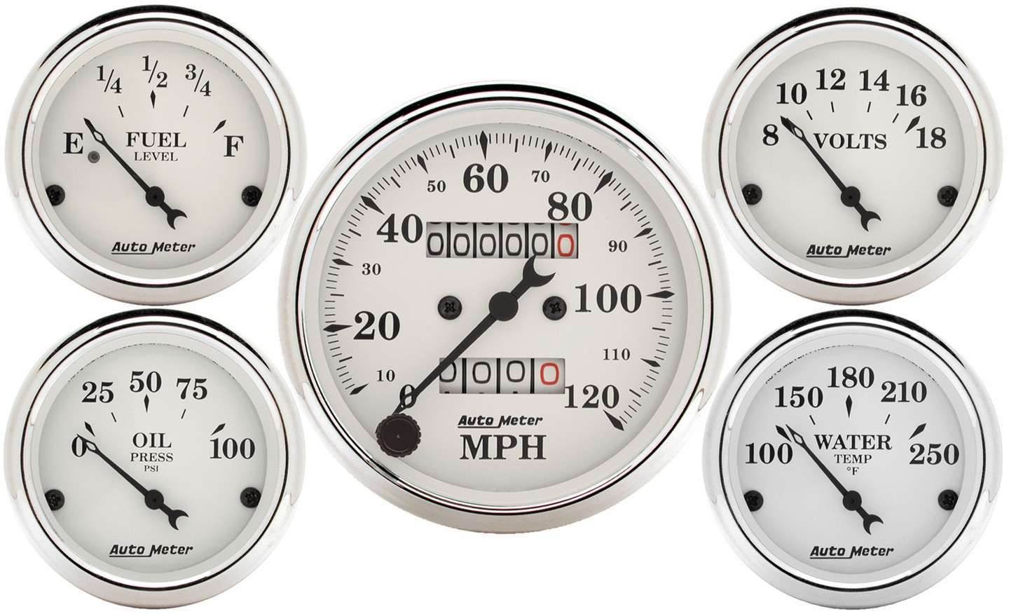 Suncoast Marine and Auto offers Old Tyme White Gauge Kit Mech Speedo (1601)