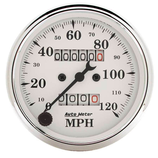 Suncoast Marine and Auto offers Old Tyme White 3 1/8in 120MPH Mech. Speedo (1693)