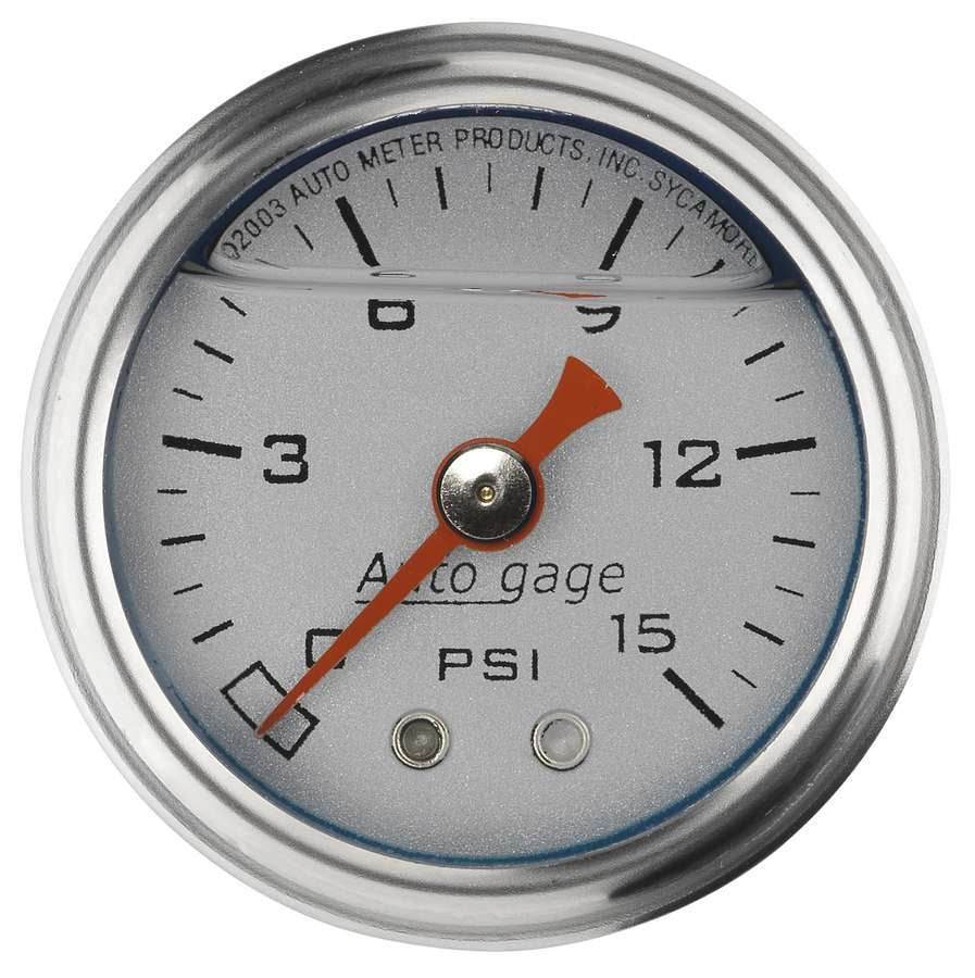 Suncoast Marine and Auto offers 1-1/2in Pressure Gauge - 0-15psi - Silver Face (2178)