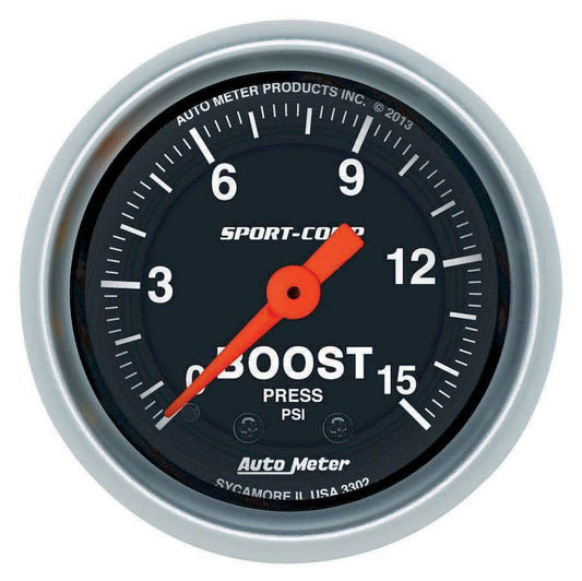 Suncoast Marine and Auto offers 2-1/16 S/C Boost Gauge 0-15 PSI (3302)