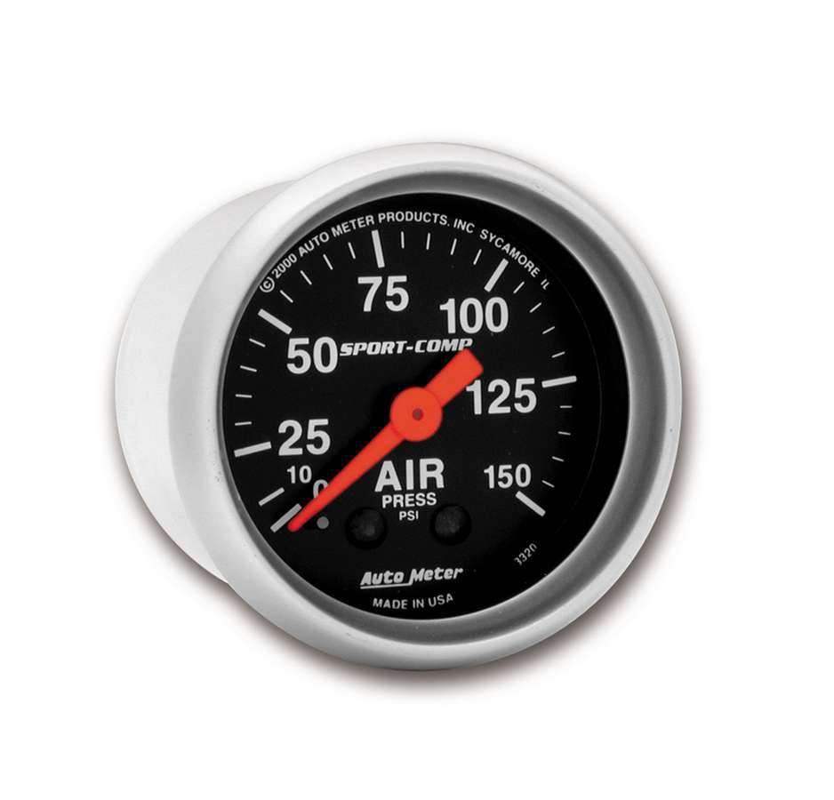 Suncoast Marine and Auto offers 2-1/16in S/C Air Press. Gauge 0-150psi (3320)