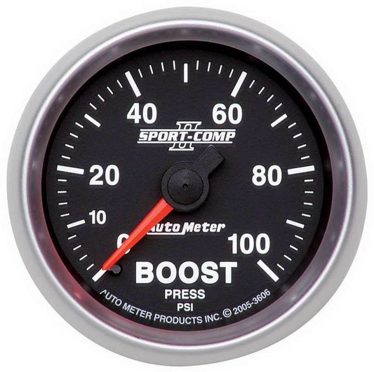 Suncoast Marine and Auto offers 2-1/16in S/C II Boost Gauge 0-100psi (3606)