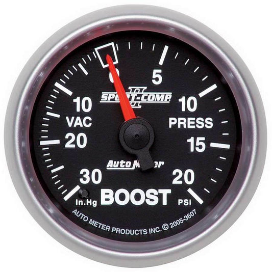 Suncoast Marine and Auto offers 2-1/16in S/C II Boost Gauge 30inhg/20psi (3607)