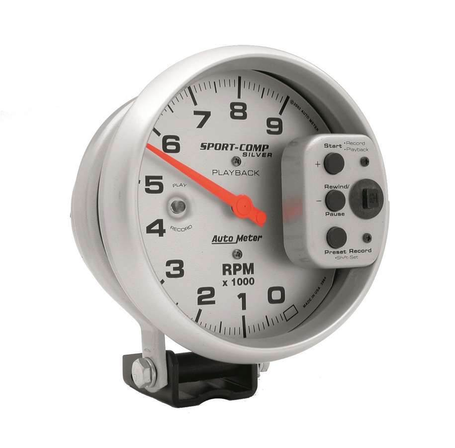 Suncoast Marine and Auto offers 5in S/C Silver 9000 RPM Playback Tach (3964)