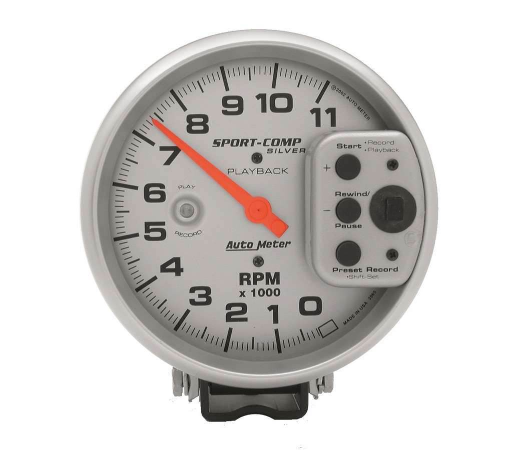 Suncoast Marine and Auto offers 5in S/C Silver 11000 RPM Playback Tach (3965)