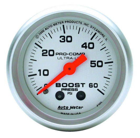 Suncoast Marine and Auto offers 2-1/16in U/L Boost Gauge 0-60psi (4305)