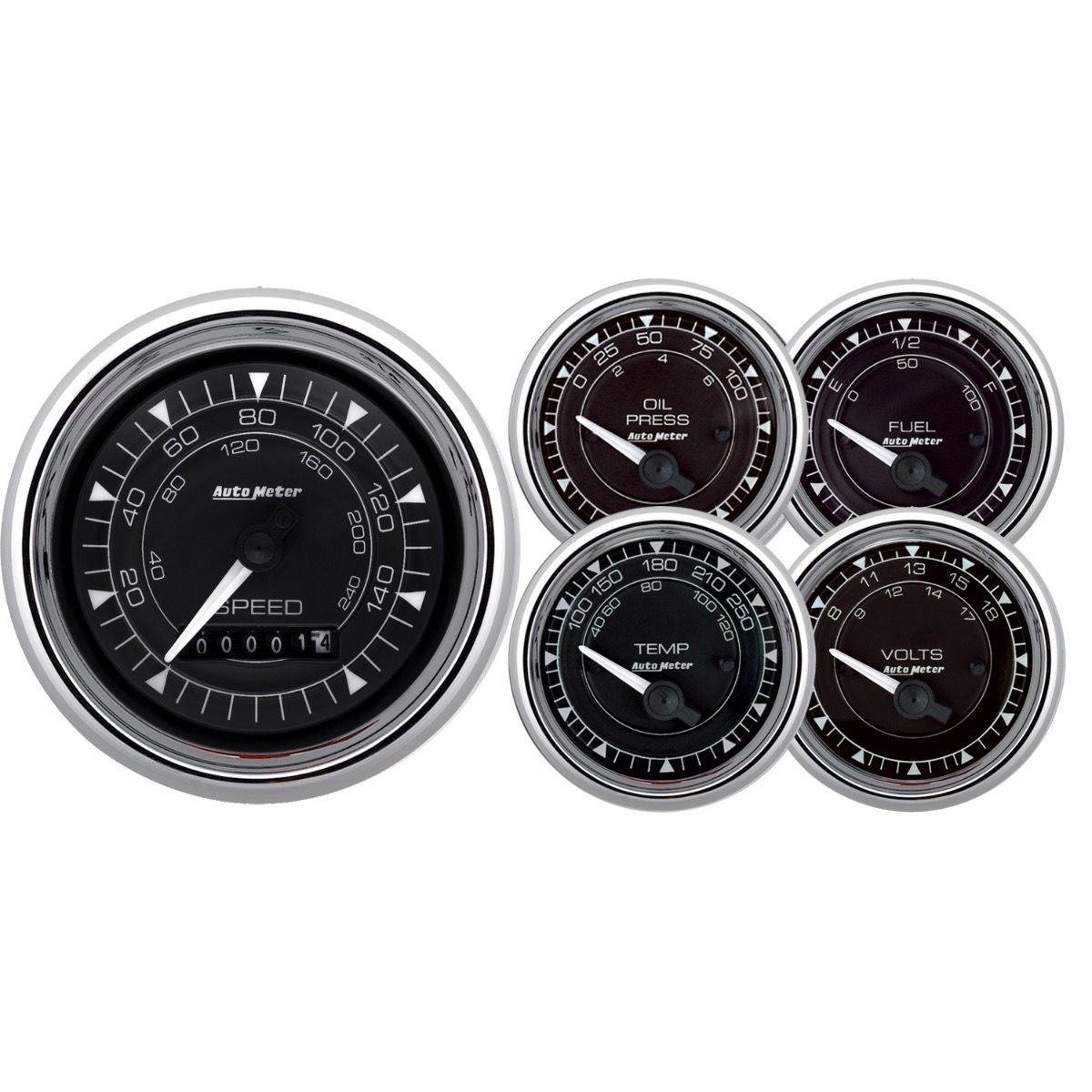 Suncoast Marine and Auto offers 2/16 Chrono Chrome Gauge 5-Piece Gauge Kit (9708)