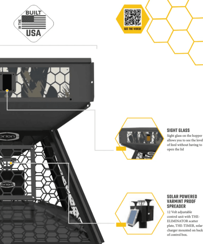 Suncoast Marine and Auto offers ORION HUNTING PRODUCTS 450lbs Modular Stand and Fill Deer Feeder with 12V Battery and Solar FDR1000450