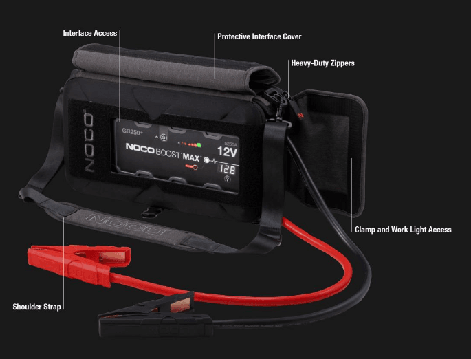 Suncoast Marine and Auto offers NOCO Boost Max 5250 Amp 12-Volt UltraSafe Portable Lithium Jump Starter Kit GB250+