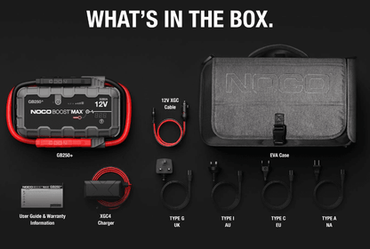 Suncoast Marine and Auto offers NOCO Boost Max 5250 Amp 12-Volt UltraSafe Portable Lithium Jump Starter Kit GB250+