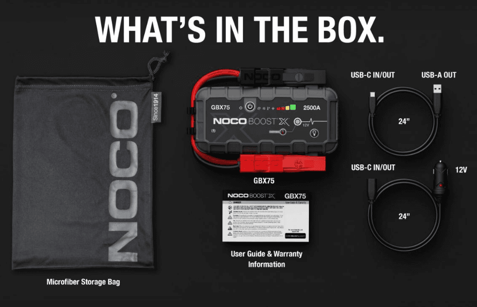 Suncoast Marine and Auto offers NOCO Boost X 2500A 12V UltraSafe Portable Lithium Jump Starter and Cables GBX75