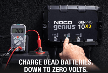 Suncoast Marine and Auto offers NOCO Genius Onboard Waterproof Marine Battery Charger 30 Amp, 12V, 3-Bank GENPRO10X3