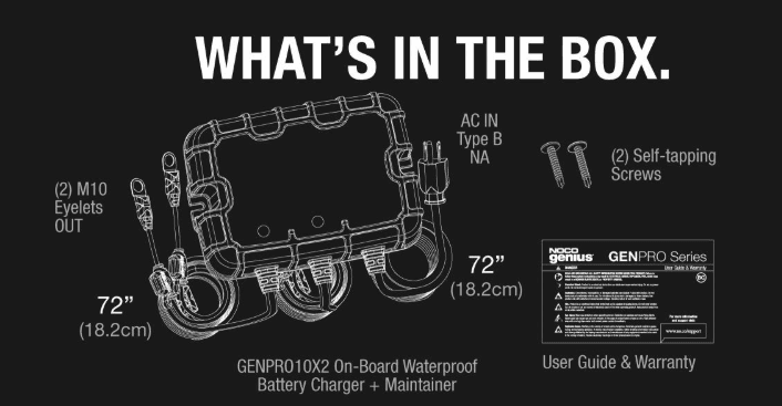Suncoast Marine and Auto offers NOCO Genius Onboard Waterproof Marine Battery Charger, 20 Amp, 12V, 2-Bank GENPRO10X2