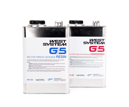 West System G/5 Five-Minute Epoxy Adhesive Kit, 2 gallons (865-2G)