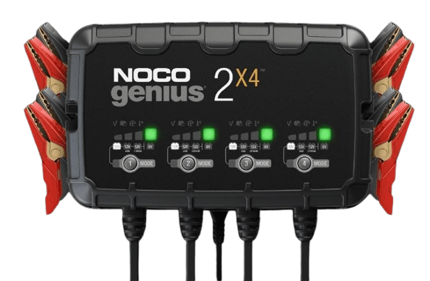 Suncoast Marine and Auto offers NOCO 4-Bank Smart Car Battery Charger, 6V/12V GENIUS2X4