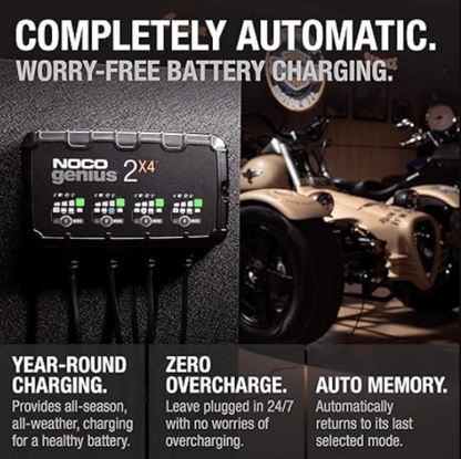 Suncoast Marine and Auto offers NOCO 4-Bank Smart Car Battery Charger, 6V/12V GENIUS2X4