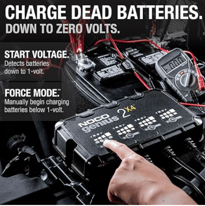 Suncoast Marine and Auto offers NOCO 4-Bank Smart Car Battery Charger, 6V/12V GENIUS2X4