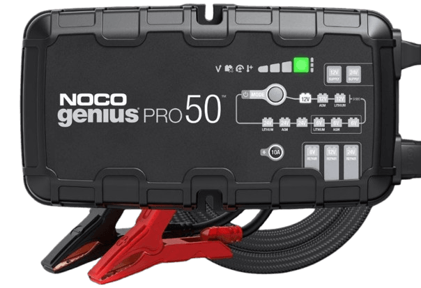 Suncoast Marine and Auto offers NOCO 50A Smart Car Battery Charger, 6V, 12V and 24V Portable Car Charger GENIUSPRO50