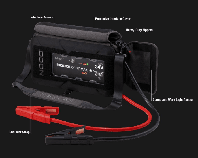 Suncoast Marine and Auto offers NOCO Boost Max 3000 Amp 24V UltraSafe Portable Lithium Jump Starter Kit GB251+